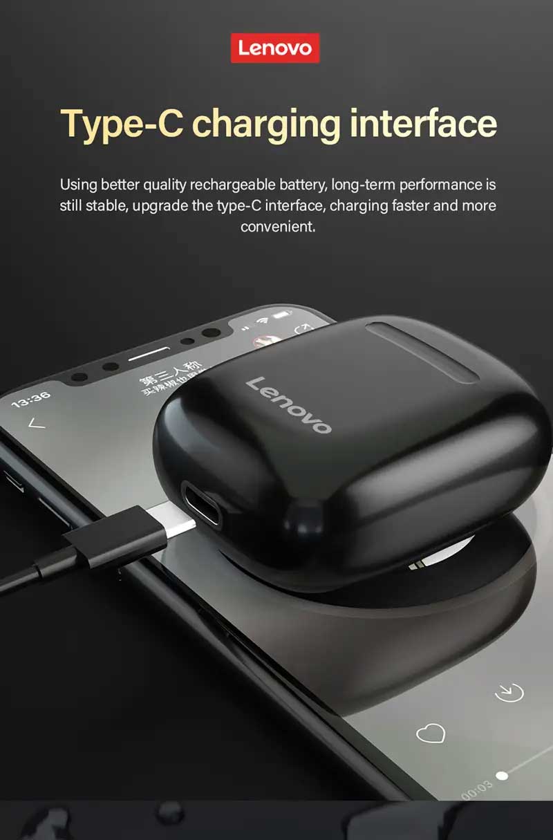 Audífonos Inalámbricos Lenovo XT89 TWS Bluetooth - Cancelación de Ruido y Micrófono para iOS y Android