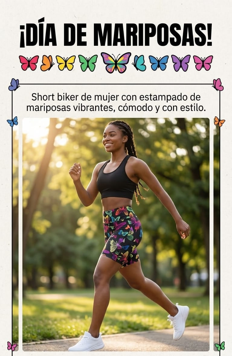 ¡Día de Mariposas! Short Biker Estampado. Para Mujer