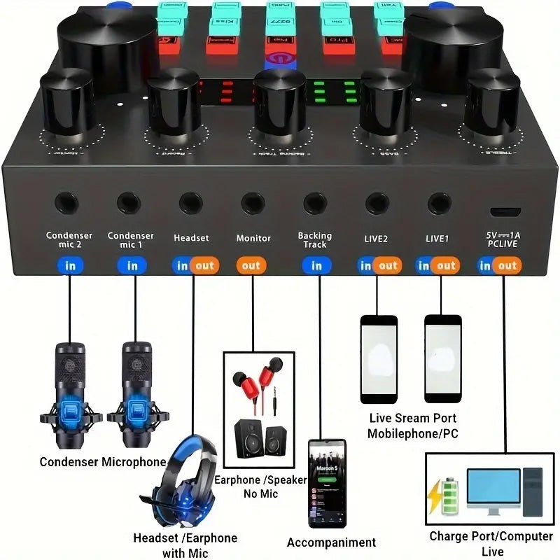 Kit de Micrófono para Podcast BM-800 con consola V8 - Set para Estudio, Streaming y Grabación
