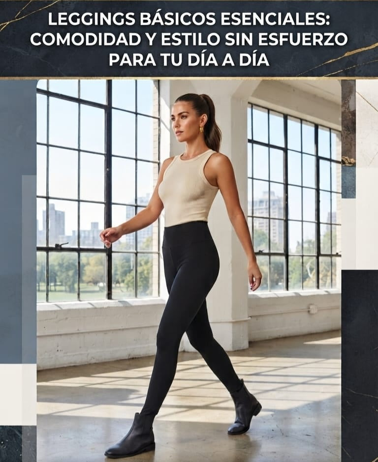 Leggings Básicos Esenciales: Comodidad y Estilo sin Esfuerzo para tu Día a Día Para Mujer