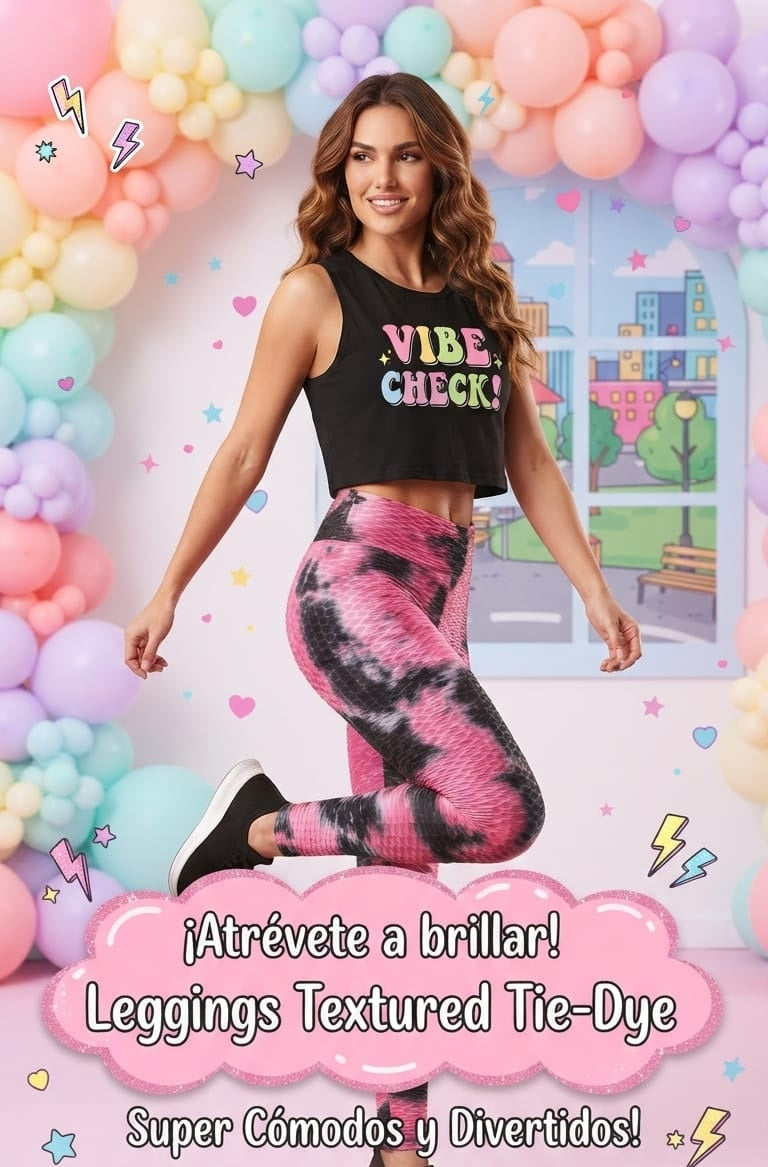 ¡Atrévete a Brillar! Leggings Textured Tie-Dye. Para Mujer