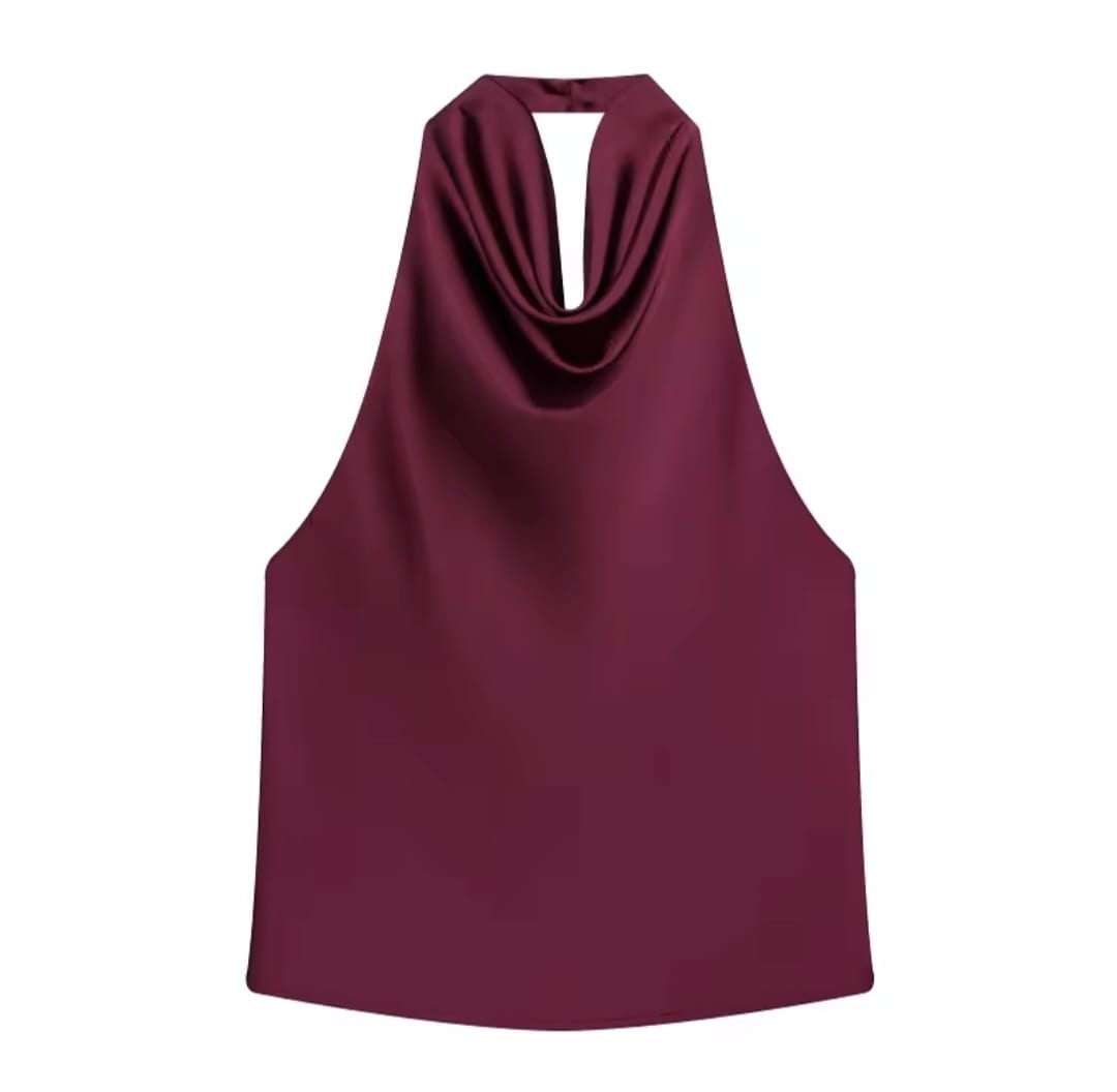 Top Halter Satinado: Elegancia en Cada Movimiento. Para Mujer