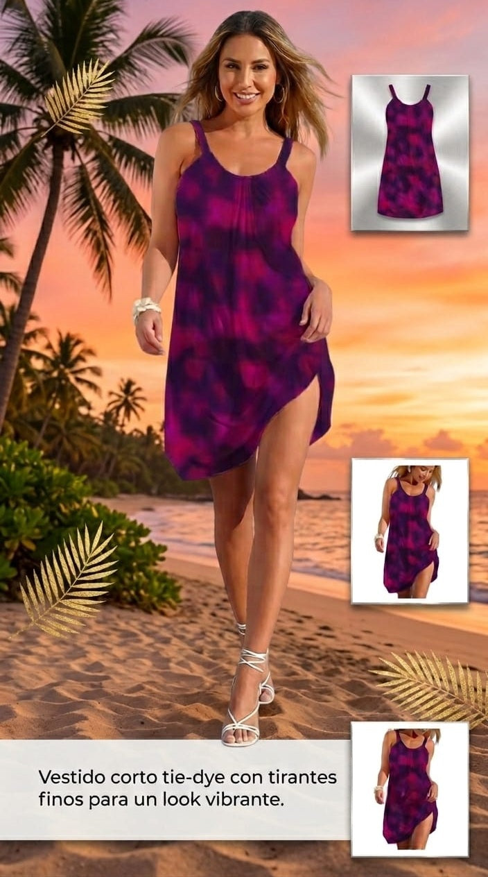 Vestido Corto Tie-Dye: Tu look vibrante para el verano. Para Mujer