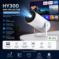 Mini Proyector Portátil HY300 180° Flip - Android TV, Wi-Fi y Bluetooth (Cine en Casa)