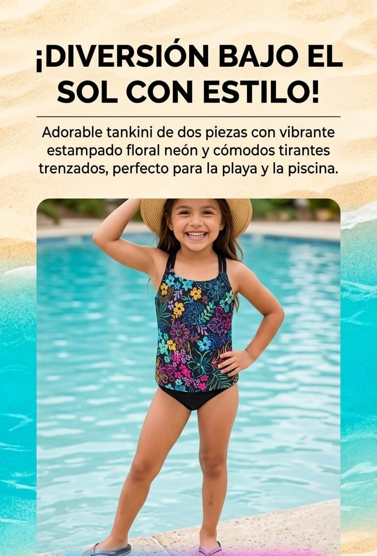 Vestido de Baño para Niña ¡Diversión Bajo el Sol con Estilo!