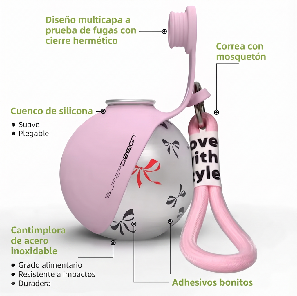 Cantimplora Portátil de Acero Inoxidable para Mascotas