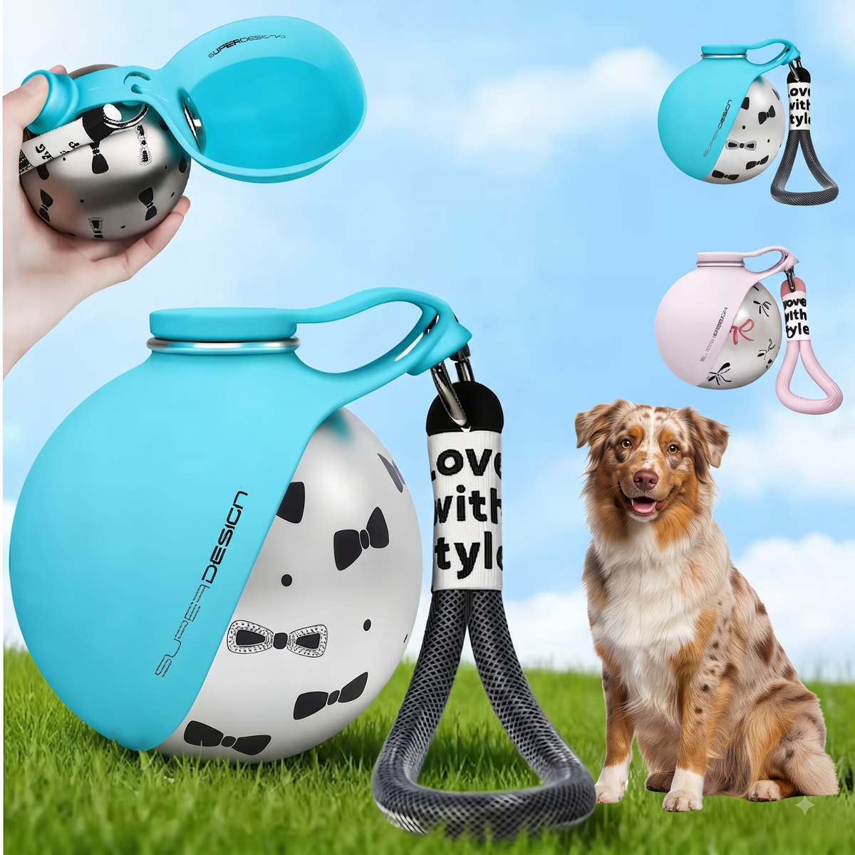 Cantimplora Portátil de Acero Inoxidable para Mascotas