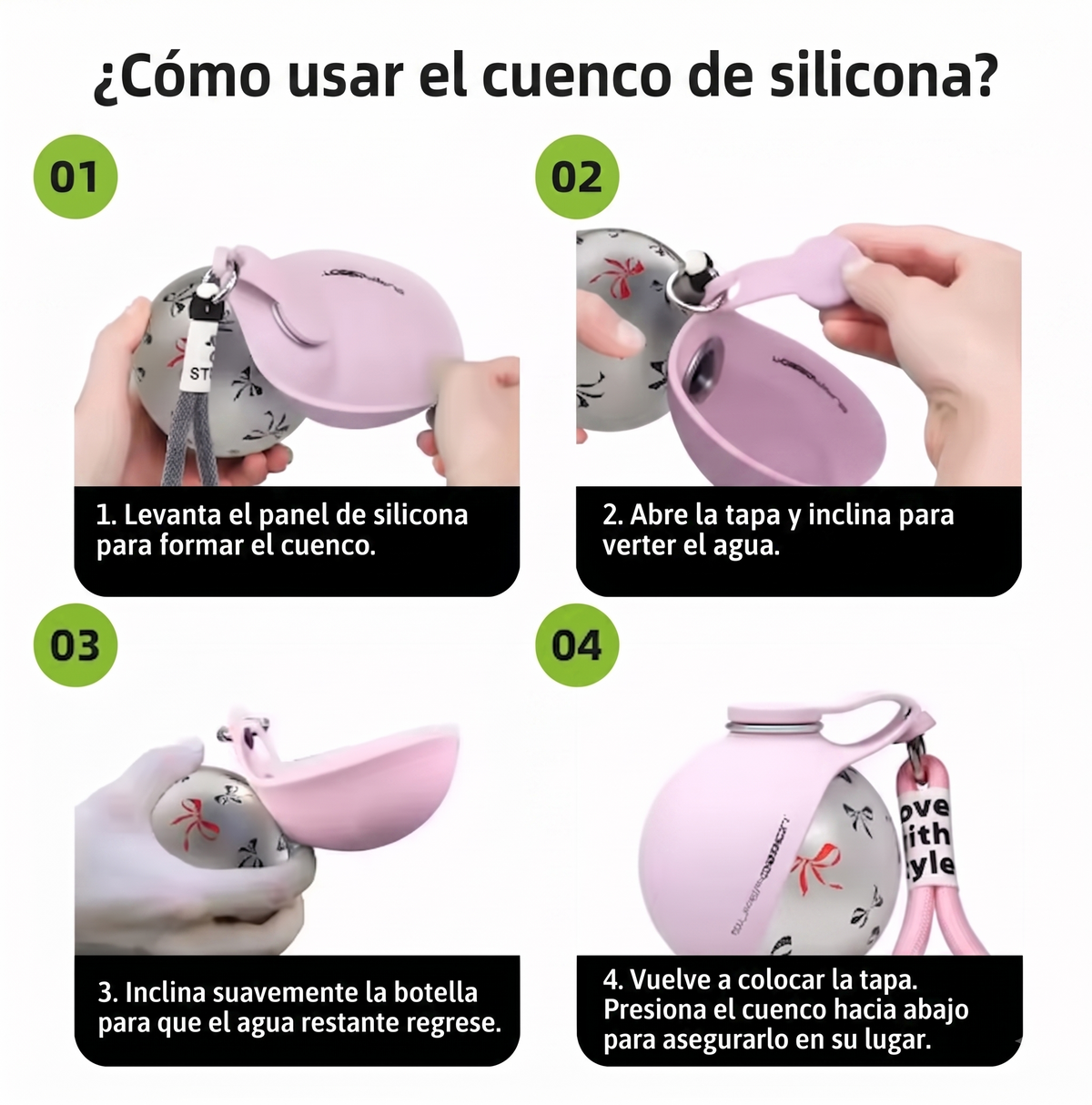 Cantimplora Portátil de Acero Inoxidable para Mascotas