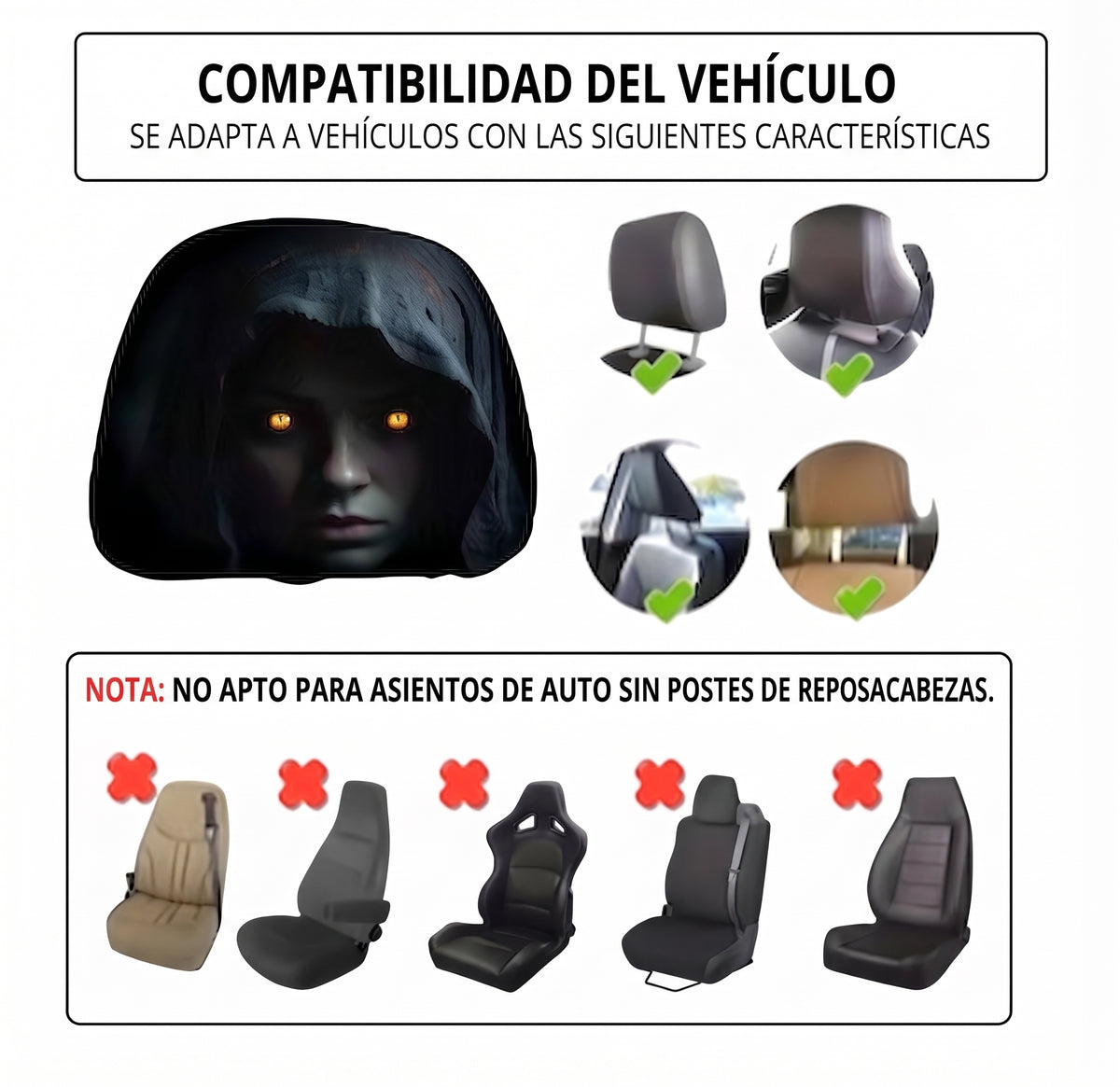 Funda para Reposacabezas de Auto - Edición Halloween (PAR)