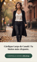 Cárdigan Largo de Canalé Premium – Noir Elegance