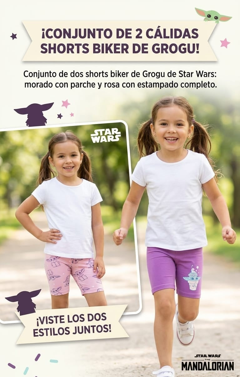 Set de 2 Shorts Biker de Grogu (Star Wars)