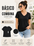 Básico que Combina Contigo: Playera Negra con Escote en V