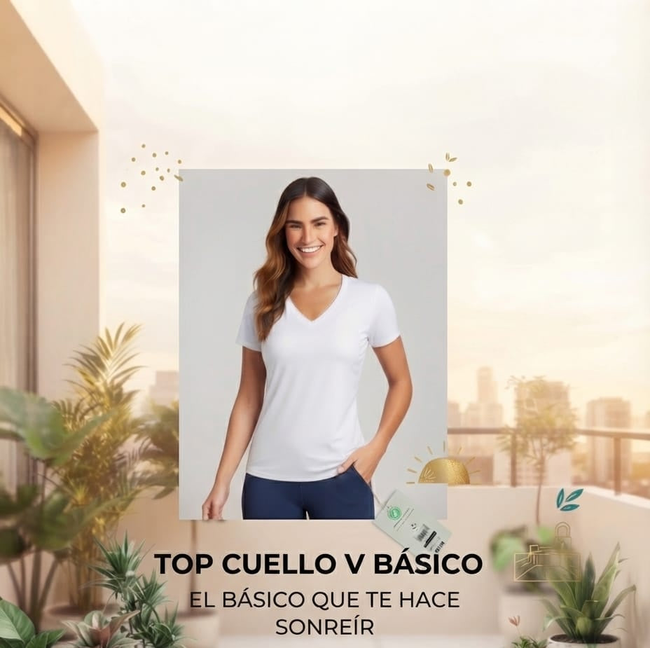 Top Cuello V Básico: El Básico que te Hace Sonreír