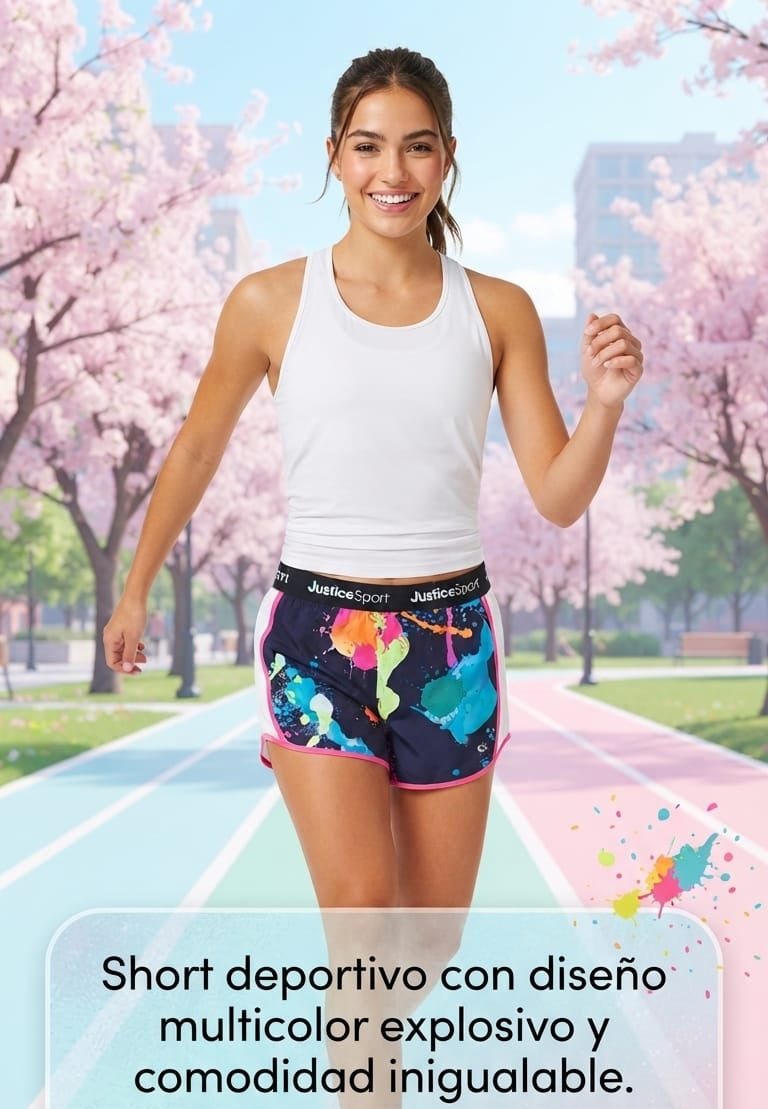 Short Deportivo con Diseño Multicolor Explosivo y Comodidad Inigualable