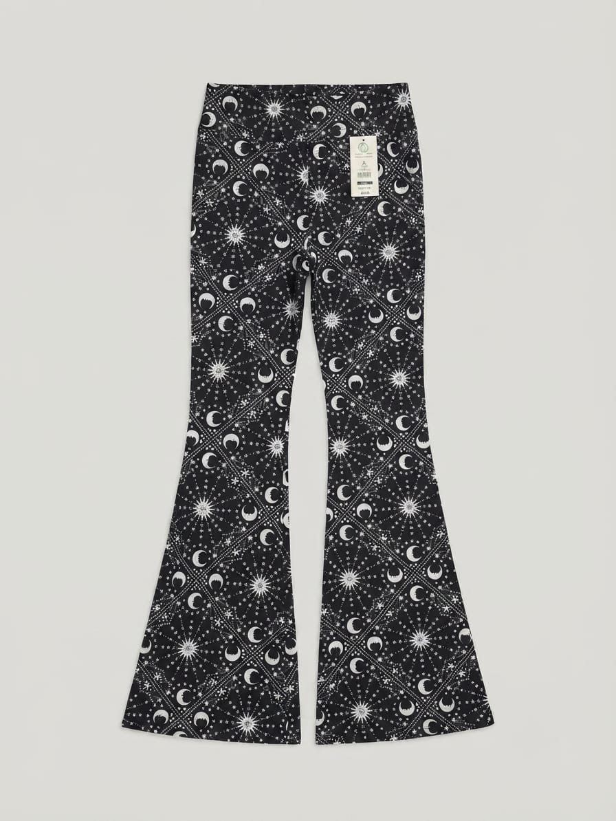 Pantalón Stretch Basta Ancha de Tela: Estilo Cósmico y Confort