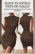 Vestido Ajustado Pata de Gallo: Elegancia Moderna. Para Mujer