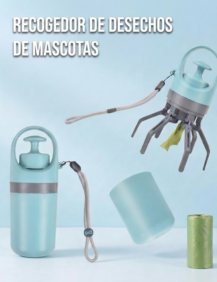 Recogedor de Desechos Portátil para Mascotas con Sistema de Garras