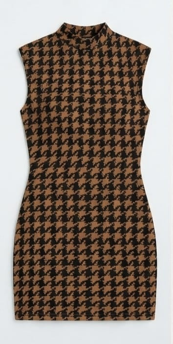 Vestido Ajustado Pata de Gallo: Elegancia Moderna. Para Mujer