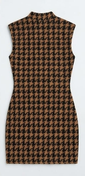 Vestido Ajustado Pata de Gallo: Elegancia Moderna. Para Mujer