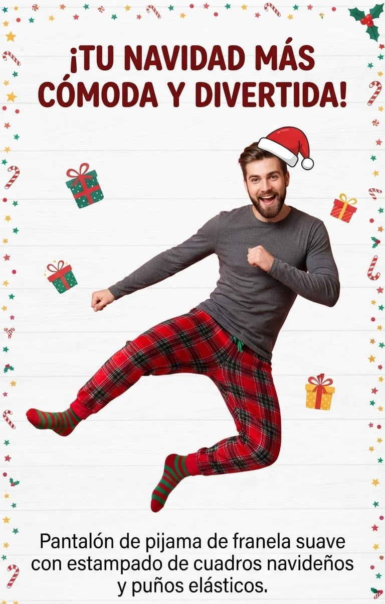 Pantalón de Pijama Navideño: Comodidad y Estilo Festivo Para Hombre