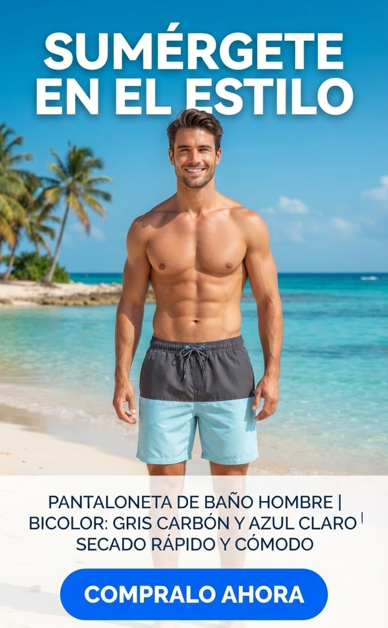 Pantaloneta de Baño Bicolor: Estilo y Confort para tus Días de Sol. Para Hombre