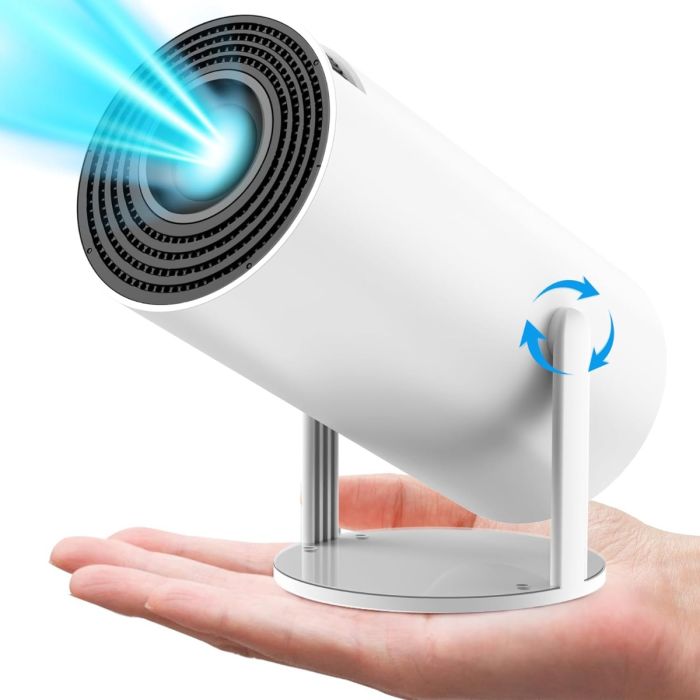 Mini Proyector Portátil HY300 180° Flip - Android TV, Wi-Fi y Bluetooth (Cine en Casa)